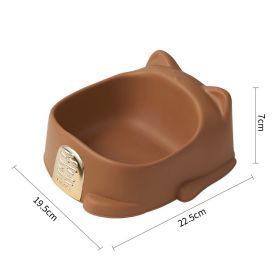 Pet Food Bowl Anti-Choking Cat Feeder Bowl Cat Neck Protection Food Bowl Raised Pet Cat Dog Food Bowls, Pet Food Bowls With Anti Slip Rubbers (Color: Brown)